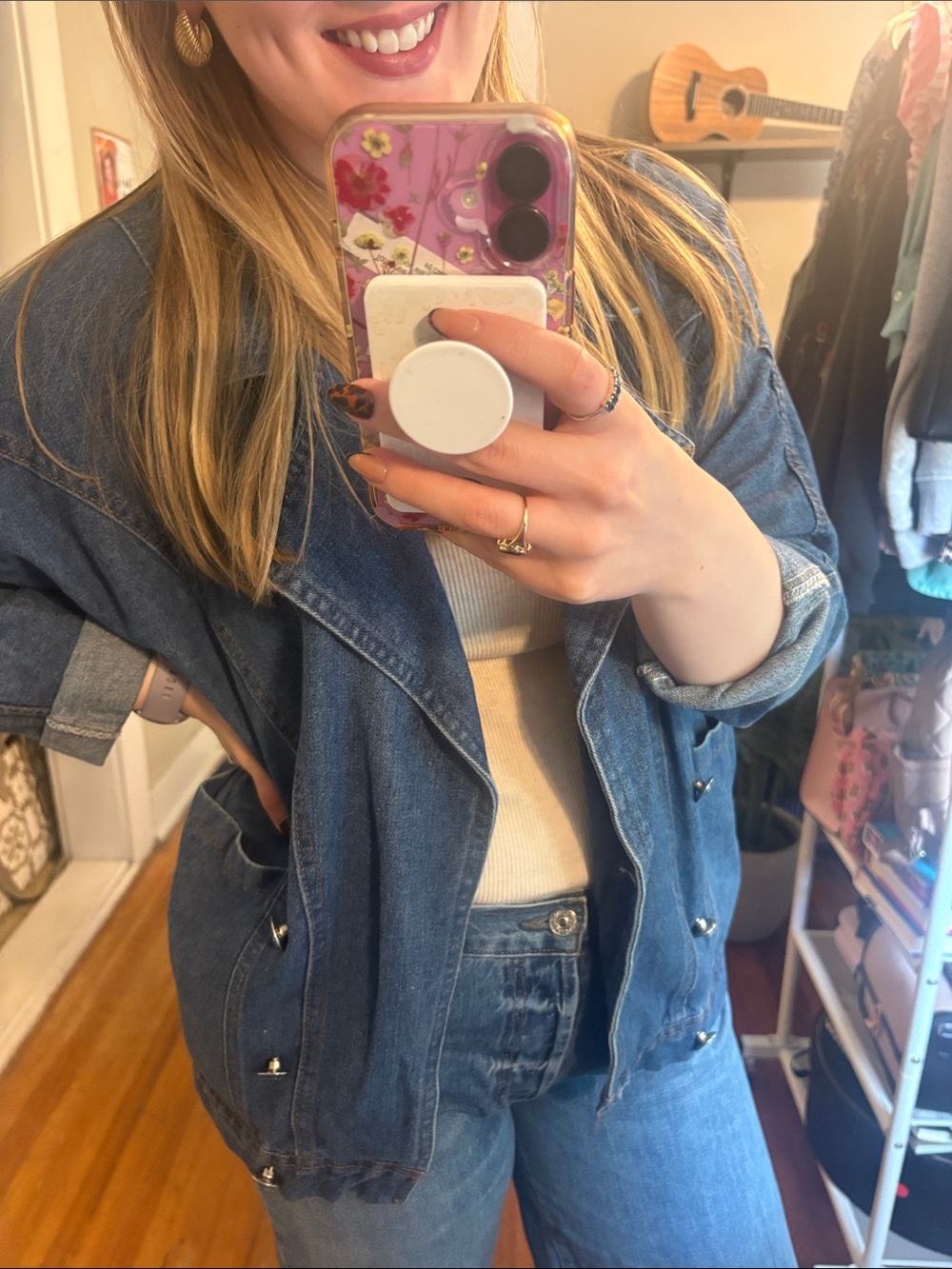 ❤️ Vintage-Inspired Blue Denim Jacket